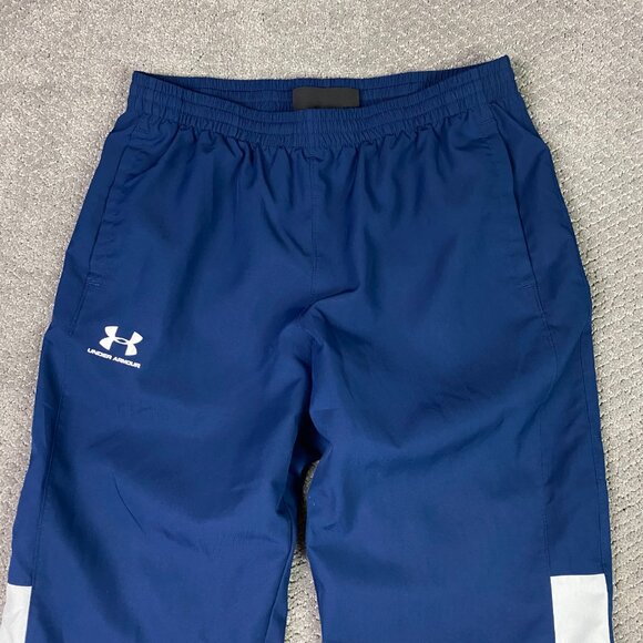 Under Armour Vital Woven Pants Men's Large Track Running Gym Windbreaker Blue - Picture 2 of 15